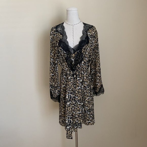 80s Lejaby Paris Saks Fifth Ave Leopard Slip Chemise Chiffon Robe Peignoir,All Products : American Fashion Style Bags On Sale